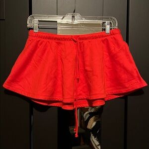 SKIMS Cotton Fleece Mini Skirt in Ruby size XS